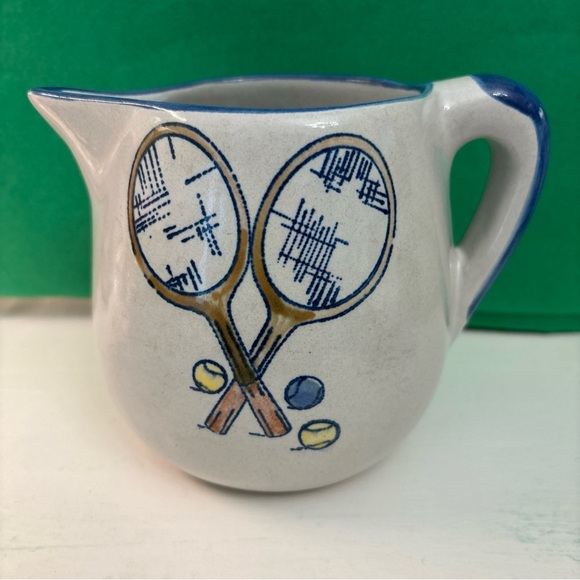 Louisville Stonewear Pitcher with Tennis Design - Picture 1 of 7